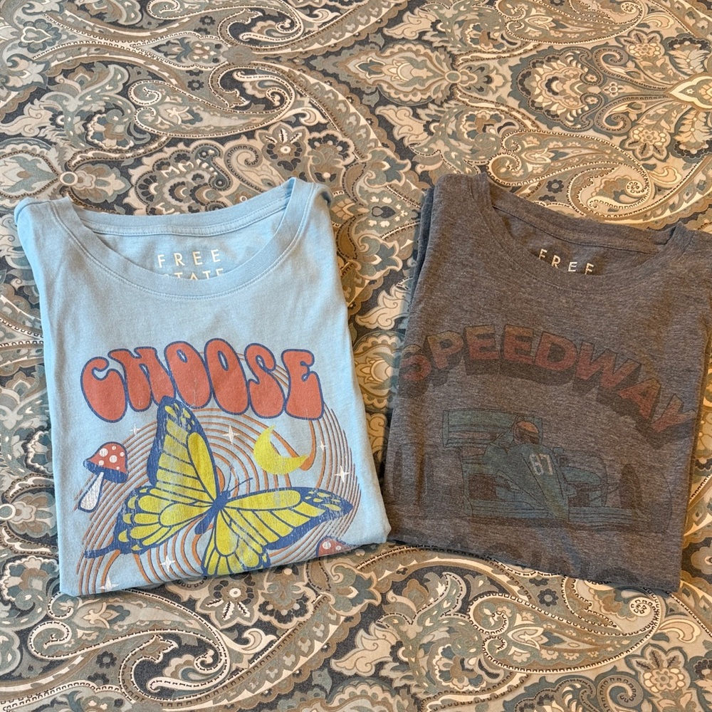 Free State Teen Tees - Light Blue and Dark Gray